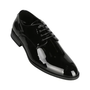 Black Derby Shoe (1) Zapato Derby de charol negro para hombre