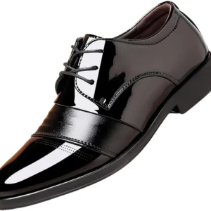 Elegant Black Dress Shoe Zapato de vestir elegante de charol negro para hombre