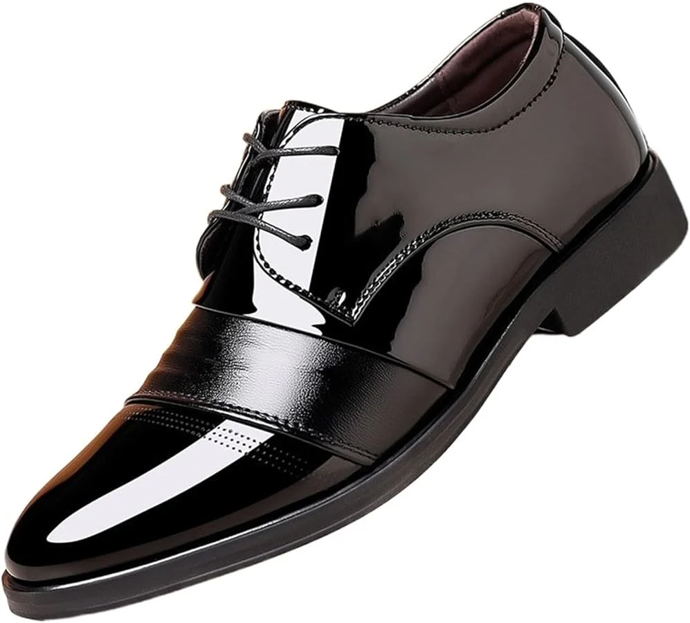 Elegant Black Dress Shoe Zapato de vestir elegante de charol negro para hombre